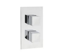 Hudson Reed Lennox Square Concealed Thermostatic Shower Valve with 1 Outlet | Chrome | Brass | 120mm x 215mm x 135mm