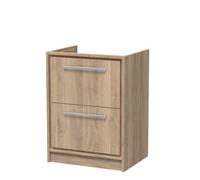 Hudson Reed Lille 600mm Floor Standing 2 Drawer Unit (455 Deep)-Bleached Oak
