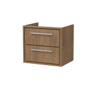 Hudson Reed Lille 600mm Wall Hung 2 Drawer Unit (455 Deep)-Antique Oak