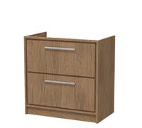 Hudson Reed Lille 800mm Floor Standing 2 Drawer Unit (455 Deep)-Antique Oak