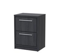 Hudson Reed Lille Floor Standing 2 Drawer Countertop Vanity Unit & Worktop, Graphite Woodgrain, 605 X 460 mm