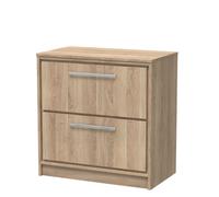 Hudson Reed Lille Floor Standing Two Drawer Contemporary Vanity Unit With Worktop In Bleached Oak, 805 X 460mm