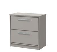 Hudson Reed Lille Matt 2 Drawer Vanity Unit with Worktop | Pebble Grey | MFC | 800mm