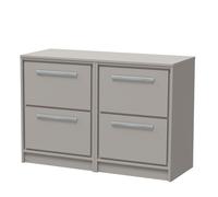Hudson Reed Lille Matt 4 Drawer Vanity Unit with Worktop | Pebble Grey | MFC | 1200mm