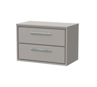 Hudson Reed Lille Matt Wall Hung 2 Drawer Vanity Unit with Worktop | Pebble Grey | MFC | 800mm