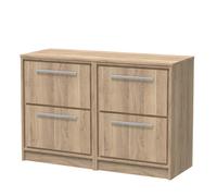 Hudson Reed Lille Woodgrain 2 Drawer Vaniey Unit with Worktop | Bleached Oak | MFC | 1200mm
