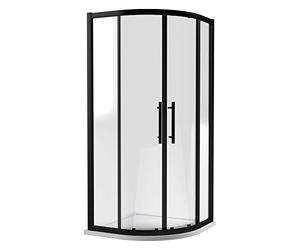 Hudson Reed M900QBP-E8 Apex Modern Bathroom 8mm Toughened Safety Glass Easy Fit Quadrant Shower Enclosure, 900mm x 900mm, Matt Black