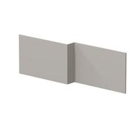 Hudson Reed Matt Square Shower Bath Front Panel | Pebble Grey | MDF | 1700mm