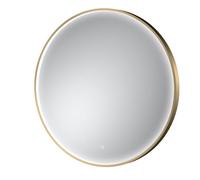 Hudson Reed Mensa Round Led Touch Sensor Inset Framed Mirror With Demister, Brushed Brass, 800 X 800 mm