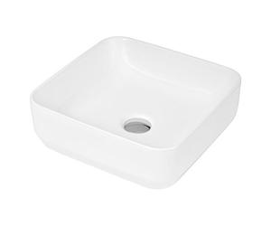Hudson Reed NBV163 | Modern Bathroom Square Vessel Sink, 120mm x 365mm, White