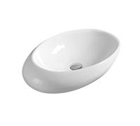 Hudson Reed NBV168 Modern Bathroom Round Countertop Vessel Sink Basin, 135mm x 490mm x 310mm, White