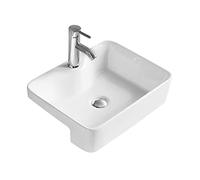 Nuie Rectangular Semi Recessed Basin | White | Ceramic | 480mm x 370mm