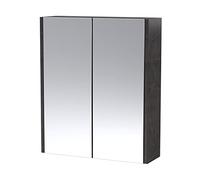 Hudson Reed Juno 600mm Mirror Unit (50/50) - Metallic Slate, Silver