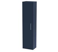 Hudson Reed NPF2961 Juno Modern Bathroom Wall Hung 1 Soft Close Door Tall Storage Unit, 350mm, Midnight Blue