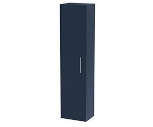 Hudson Reed NPF2961 Juno Modern Bathroom Wall Hung 1 Soft Close Door Tall Storage Unit, 350mm, Midnight Blue