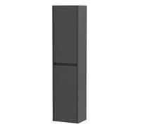 Hudson Reed NPH2262 Havana Modern Bathroom Wall Hung 1 Door Tall Bathroom Storage Unit, 350mm, Woodgrain Graphite Grey