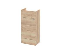 Hudson Reed OFF3003 Fusion Modern Bathroom Floor Standing 1 Soft Close Door Compact Vanity Unit, 400mm, Bleached Oak