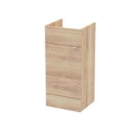 Hudson Reed OFF3004 Fusion Modern Bathroom Floor Standing 1 Soft Close Door Vanity Unit, 400mm, Bleached Oak