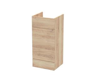 Hudson Reed OFF3004 Fusion Modern Bathroom Floor Standing 1 Soft Close Door Vanity Unit, 400mm, Bleached Oak