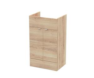 Hudson Reed OFF3006 Fusion Modern Bathroom Floor Standing 2 Soft Close Door Full Depth Vanity Unit, 500mm, Bleached Oak