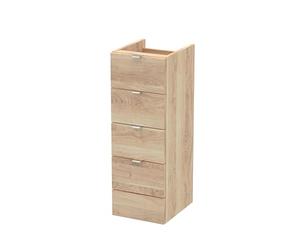 Hudson Reed OFF3032 Fusion Modern Bathroom Floor Standing Soft Close Drawer Unit, 300mm, Bleached Oak