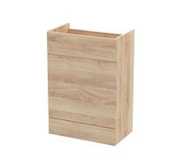 Hudson Reed OFF3048 Fusion Modern Bathroom Floor Standing WC Unit (Top, Pan and Cistern Sold Separately), 600mm, Bleached Oak