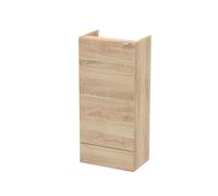 Hudson Reed OFF3083 Fusion Modern Bathroom Floor Standing 1 Soft Close Door Compact Base Unit, 400mm, Bleached Oak