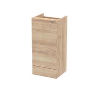 Hudson Reed OFF3084 Fusion Modern Bathroom Floor Standing 1 Soft Close Door Base Unit, 400mm, Bleached Oak