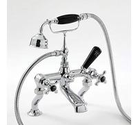 Hudson Reed Black Topaz With Crosshead Bath Shower Mixer - Chrome / Black