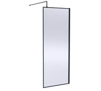 Hudson Reed 800mm Outer Framed Wetroom Screen With Support Bar - Matt Black