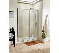 Hudson Reed Pacific Double Sliding Shower Door | Chrome | Glass/Aluminium | 1400mm