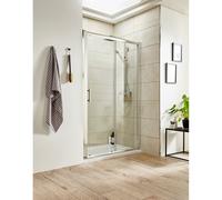 Hudson Reed Pacific Sliding Shower Door | Chrome | Glass/Aluminium | 1000mm
