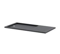 Hudson Reed Pearlstone Slate Rectangular Walk In Shower Tray | Slate Grey | Acrylic/Stone Resin | 1600mm x 800mm x 40mm