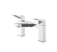 Hudson Reed Pillar Mounted Twin Lever Soar Bath Filler Tap Bathroom Chrome