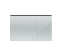 Hudson Reed Quartet 3 Door Mirrored Cabinet | Gloss Grey | Glass/MFC | 1350mm