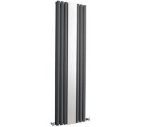 Single Panel Designer Vertical Radiator Mirror 1800mm x 499mm Anthracite