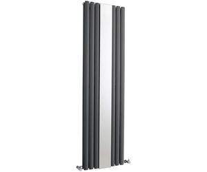 Hudson Reed Revive Double Vertical Radiator Mirror 1800mm x 499mm Anthracite