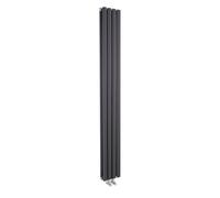 Hudson Reed Revive Wall Hung Compact Vertical Designer Radiator, Modern Space Saving Radiator In Anthracite Finish, 1800 X 237mm