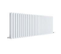 Hudson Reed Revive Wall Hung Horizontal Double Panel Radiator, Modern Designer Radiator In High Gloss White, 600 X 1572mm