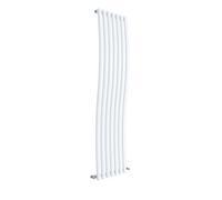 Hudson Reed Revive Wall Hung Wave Vertical Designer Radiator, Modern Radiators In High Gloss White Finish, 1785 X 413mm