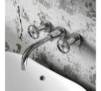 Hudson Reed Revolution Chrome Wall-Mounted Basin Mixer Tap Tiw317 - Brass Body, Polished Finish.