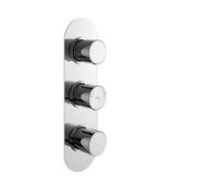 Hudson Reed Round Triple Concealed Thermostatic Shower Valve with 2 Outlets | Chrome | Brass | 80mm x 280mm x 136mm