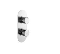 Hudson Reed Round Twin Concealed Thermostatic Shower Valve with 1 Outlet | Chrome | Brass | 80mm x 215mm x 135mm