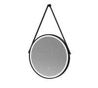 Hudson Reed Salana Round Led Touch Sensor Framed Mirror With Demister, Matt Black, 600 X 600 mm