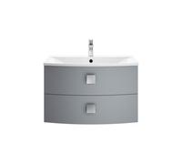 Hudson Reed Sarenna Wall Hung 2 Drawer Vanity Unit With Polymarble Basin 700Mm - Dove Grey
