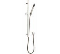 Hudson Reed Sheer Rectangular Chrome Slide Rail Kit With Handset, Hose & Outlet Elbow, Brass, 20-Year Guarantee