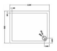 Hudson Reed Slate Grey Slimline Rectangular Shower Tray, Pearlstone Matrix Technology, Multiple Sizes