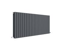 nuie HLA59D Sloane ǀ Modern Home Wall Mount Designer Horizontal Double Panel Radiator, 600mm x 1389mm x 72mm, Anthracite
