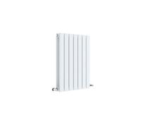 Hudson Reed Sloane Wall Hung Horizontal Double Panel Radiator, Modern Radiator For Bathroom In Satin White Finish, 600 X 412mm