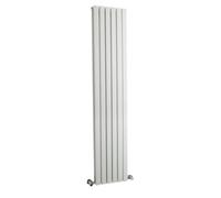 Hudson Reed Sloane Wall Hung Vertical Double Panel Designer Radiator, Modern Radiator For Bathroom In Satin White, 1800 X 354mm